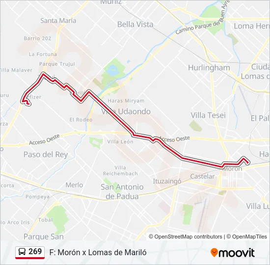 269 Colectivo Line Map