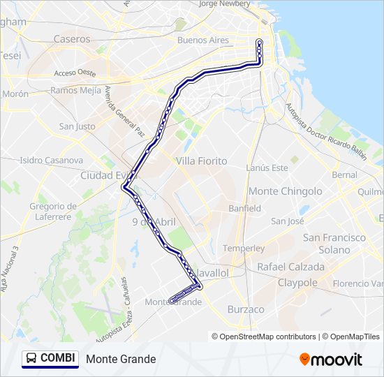 COMBI Colectivo Line Map