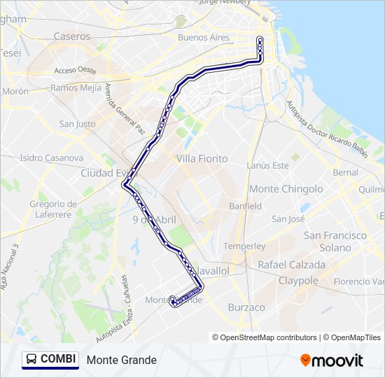 Mapa de COMBI de Colectivo