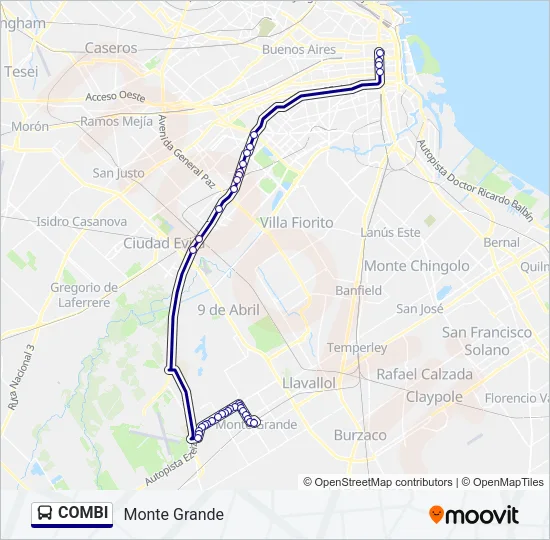 COMBI Colectivo Line Map