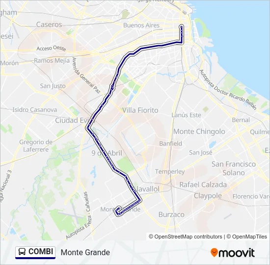 COMBI Colectivo Line Map