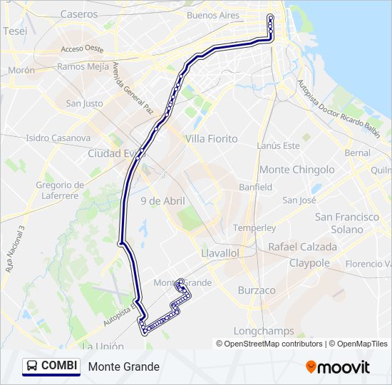 COMBI Colectivo Line Map