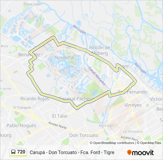 720 Route: Schedules, Stops & Maps - A: Carupá x Ruta 27 (Updated)