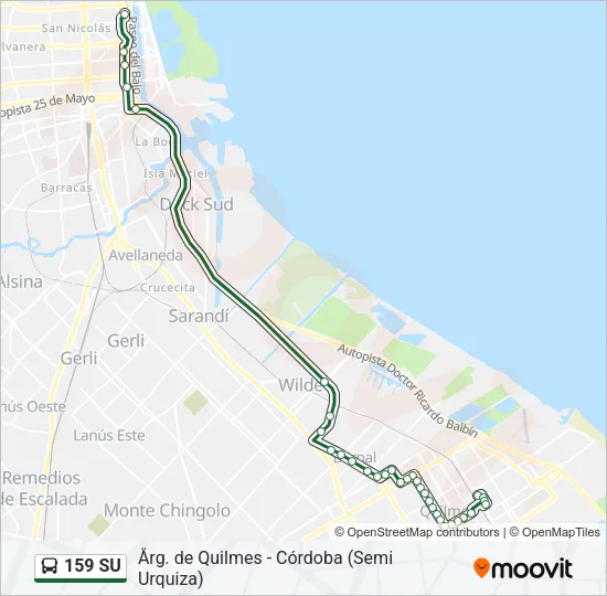 159 SU Colectivo Line Map