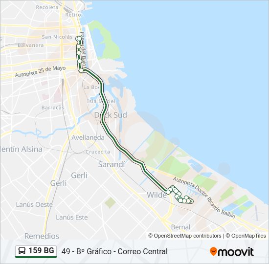 Mapa de 159 BG de Colectivo