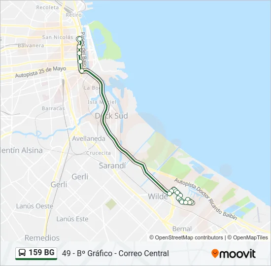 159 BG Colectivo Line Map