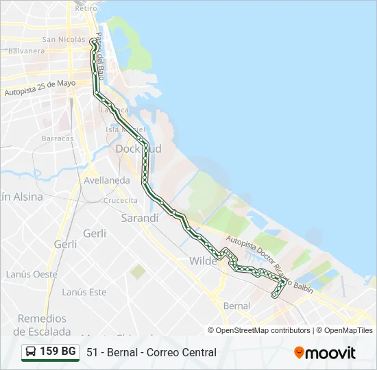 159 BG Colectivo Line Map