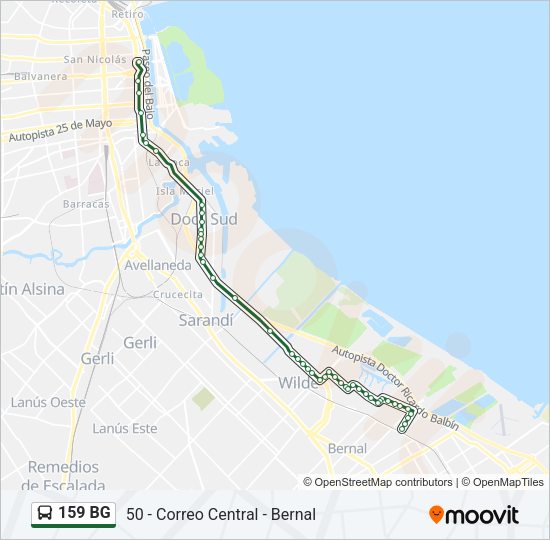 Mapa de 159 BG de Colectivo