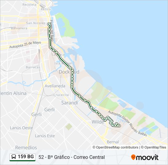 Mapa de 159 BG de Colectivo