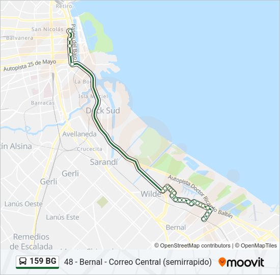 159 BG Colectivo Line Map