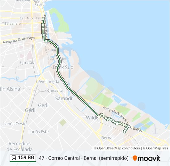 Mapa de 159 BG de Colectivo