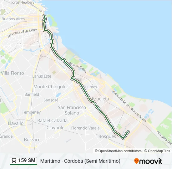 159 SM Colectivo Line Map