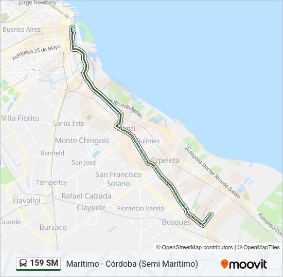 Mapa de 159 SM de Colectivo