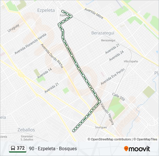 Mapa de 372 de Colectivo