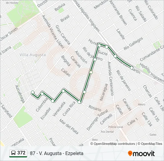 372 Colectivo Line Map
