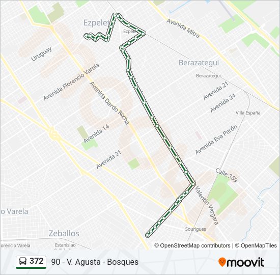 Mapa de 372 de Colectivo