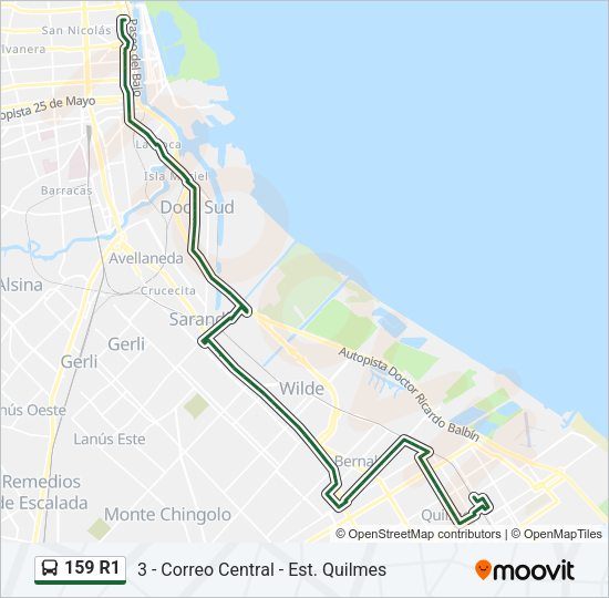 159 R1 Colectivo Line Map