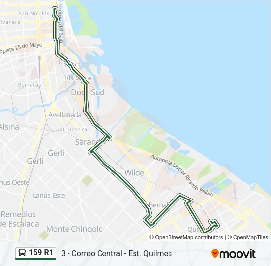 159 R1 Colectivo Line Map
