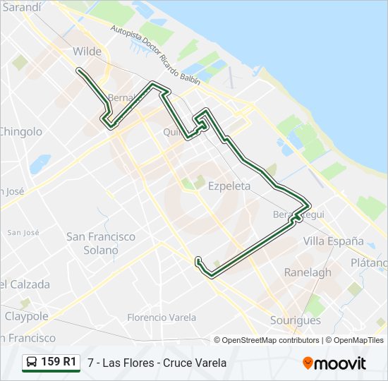 159 R1 Colectivo Line Map