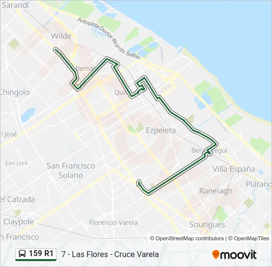 159 R1 Colectivo Line Map