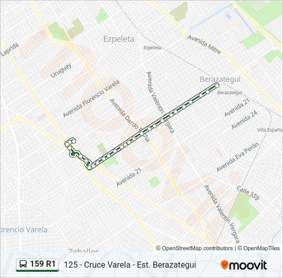 159 R1 Colectivo Line Map