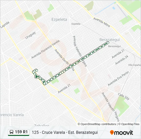 159 R1 Colectivo Line Map