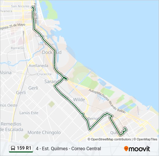 Mapa de 159 R1 de Colectivo