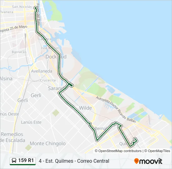 159 R1 Colectivo Line Map