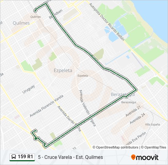 159 R1 Colectivo Line Map
