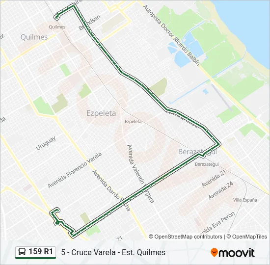 159 R1 Colectivo Line Map