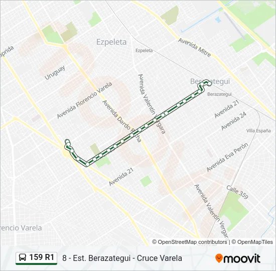159 R1 Colectivo Line Map