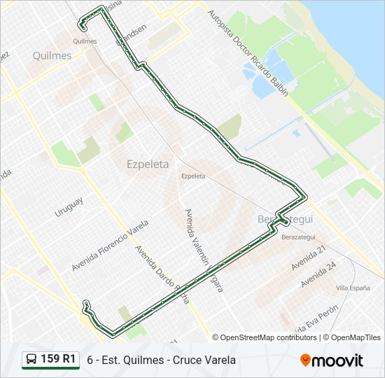 159 R1 Colectivo Line Map