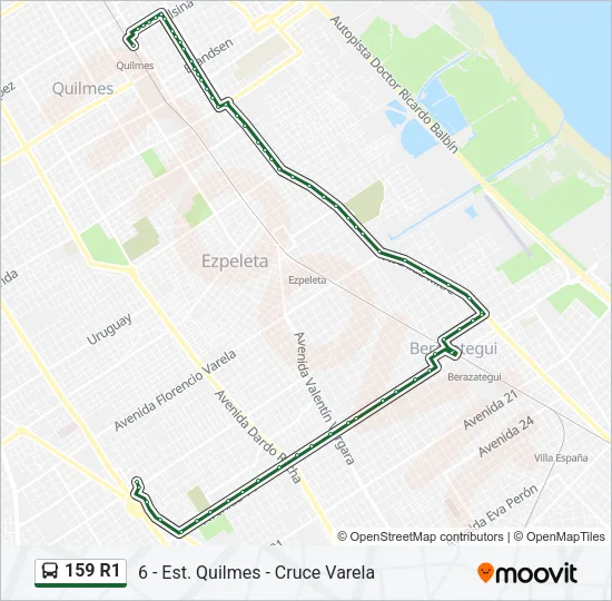 159 R1 Colectivo Line Map