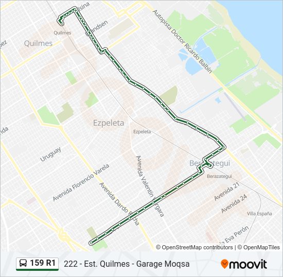 Mapa de 159 R1 de Colectivo