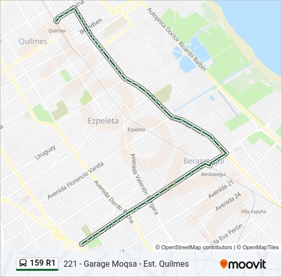 Mapa de 159 R1 de Colectivo