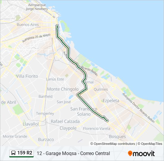 159 R2 colectivo Line Map
