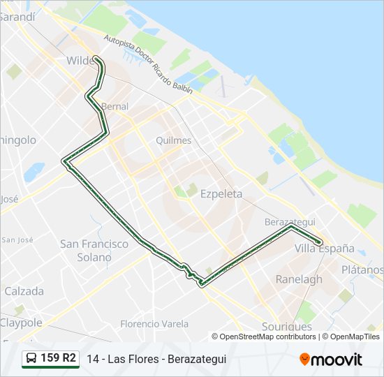 159 R2 Colectivo Line Map