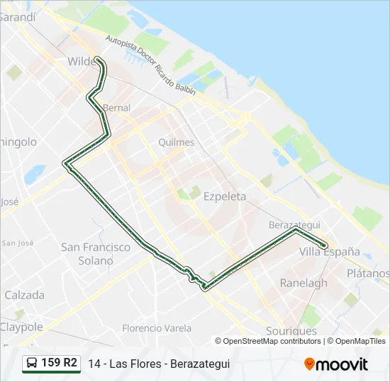 159 R2 Colectivo Line Map