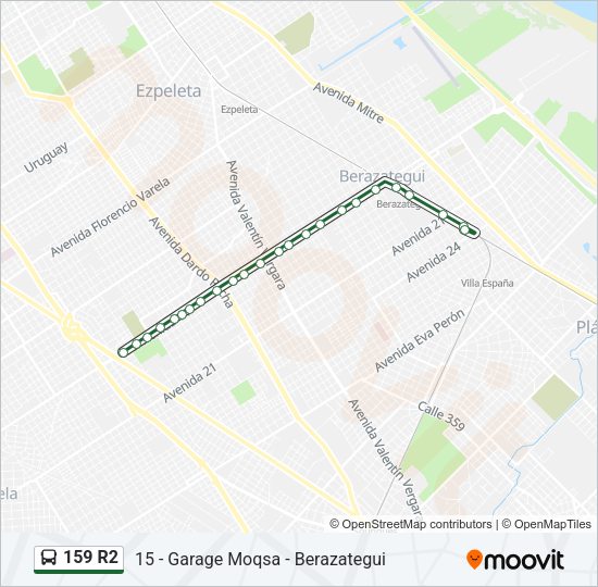 159 R2 Colectivo Line Map
