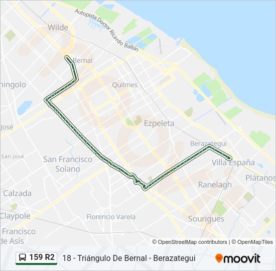 Mapa de 159 R2 de Colectivo