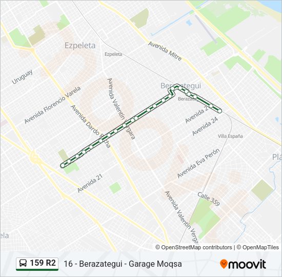 159 R2 Colectivo Line Map