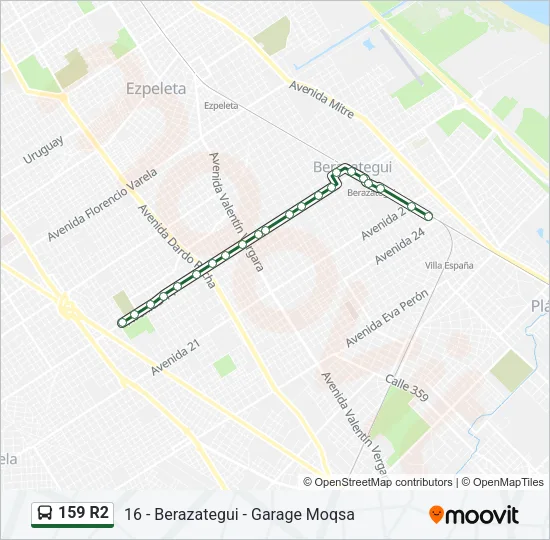 159 R2 Colectivo Line Map