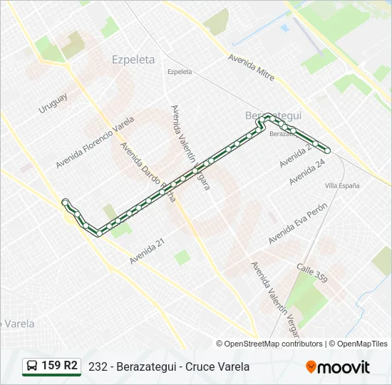 159 R2 Colectivo Line Map
