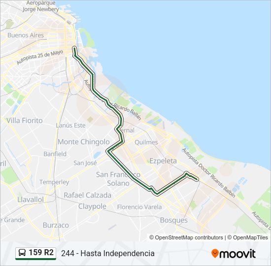 159 R2 Colectivo Line Map