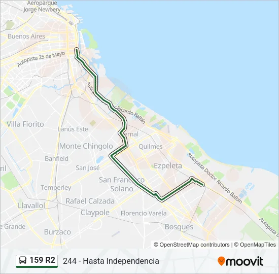 159 R2 Colectivo Line Map