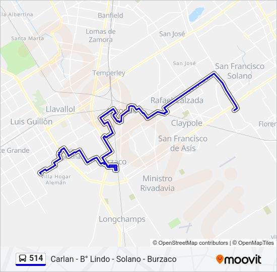 Mapa de 514 de Colectivo