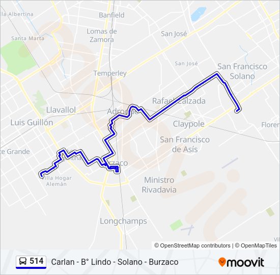 Mapa de 514 de Colectivo