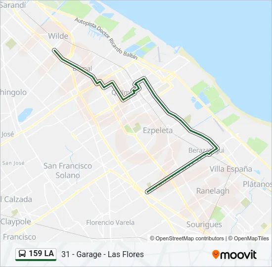 159 LA Colectivo Line Map