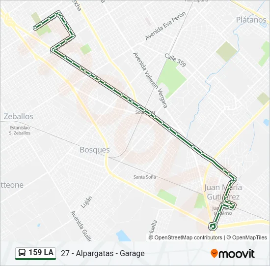 159 LA Colectivo Line Map