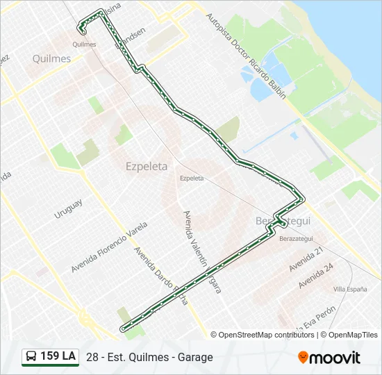 159 LA Colectivo Line Map